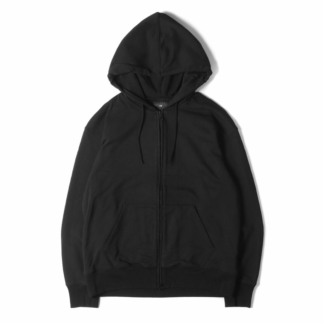 Y-3 ワイスリー パーカー サイズ:M 23SS ロゴ パッチ スウェット ジップ パーカー Y-3 ORGANIC COTTON TERRY ZIP HOODIE H44785 フーディ ブラック 黒 シンプル 無地 カジュアル ブランド【メンズ】【美品】