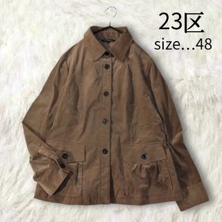 23区 ✿ 大きいサイズ 48 コーデュロイ ジャケット シャツ 茶色 5L