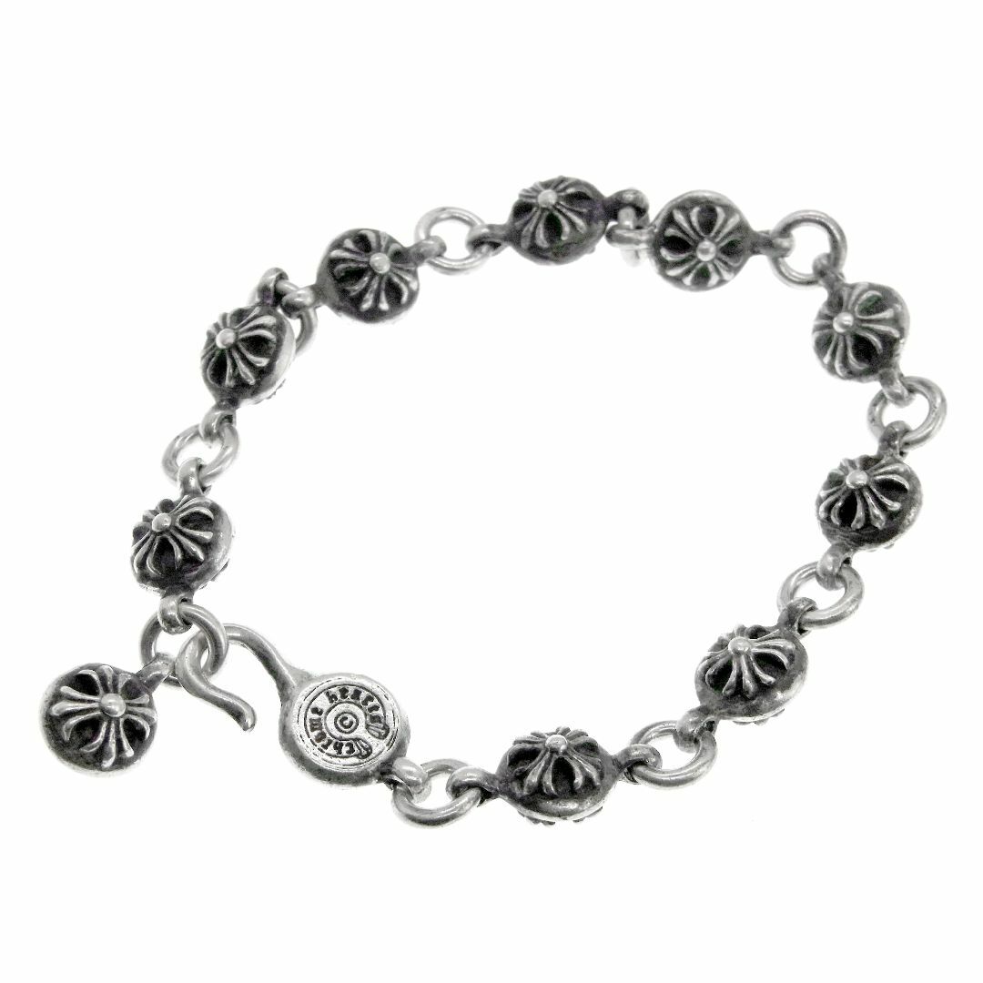 クロムハーツ CHROME HEARTS ■ 【 NO2 CRS BALL 】 クロスボール シルバー ブレスレット　29713