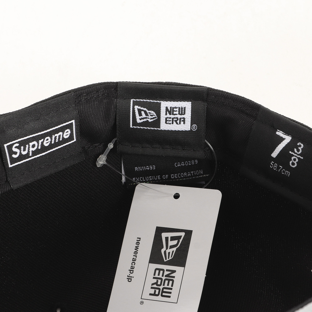 Supreme シュプリーム キャップ サイズ:7 3/8(58.7cm) 22SS NEW ERA ニューエラ 2トーン ボックスロゴ ベースボール キャップ 2-Tone Box Logo New Era ブラック ホワイト 黒白 帽子 コラボ 【メンズ】 5