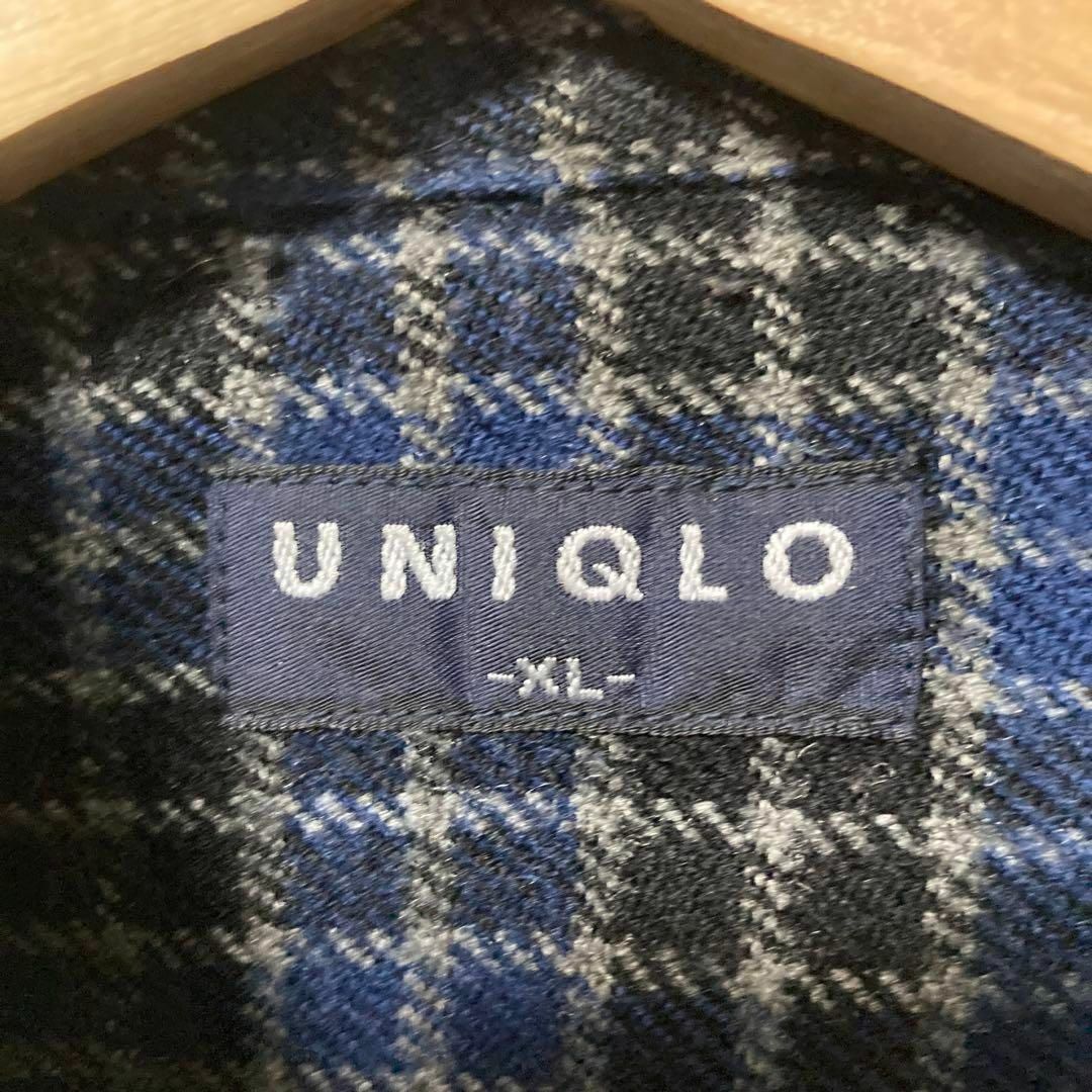 UNIQLO ユニクロ　シャツ　チェック　長袖　紺タグ オーバーサイズ　XL