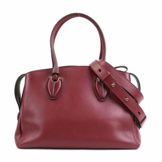 トッズ TOD’S ハンドバッグ ショルダーバッグ レザー レッド×ブラウン レディース 送料無料 r9774g