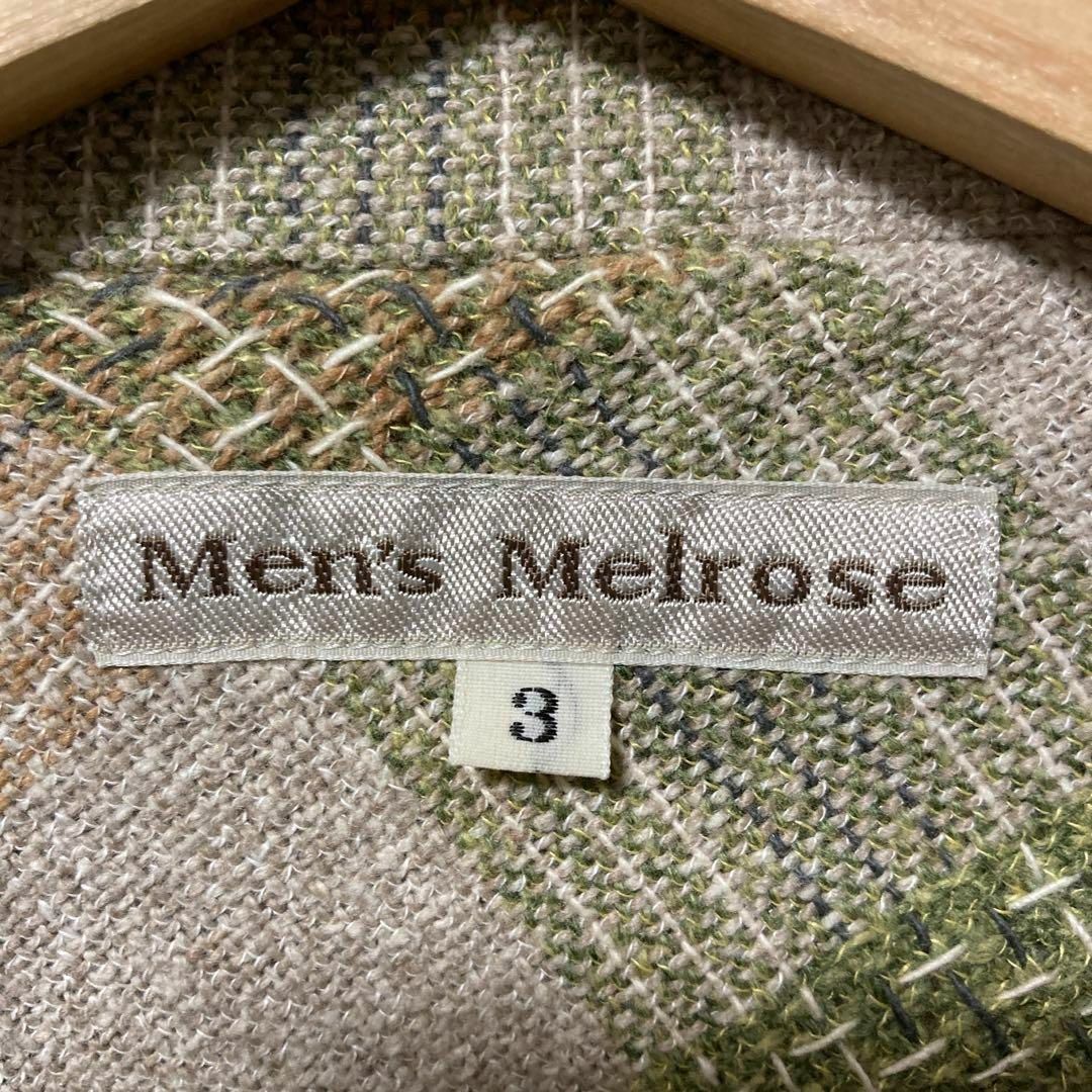 Men's Melrose メルローズ　シャツ　オープンカラー　長袖　チェック