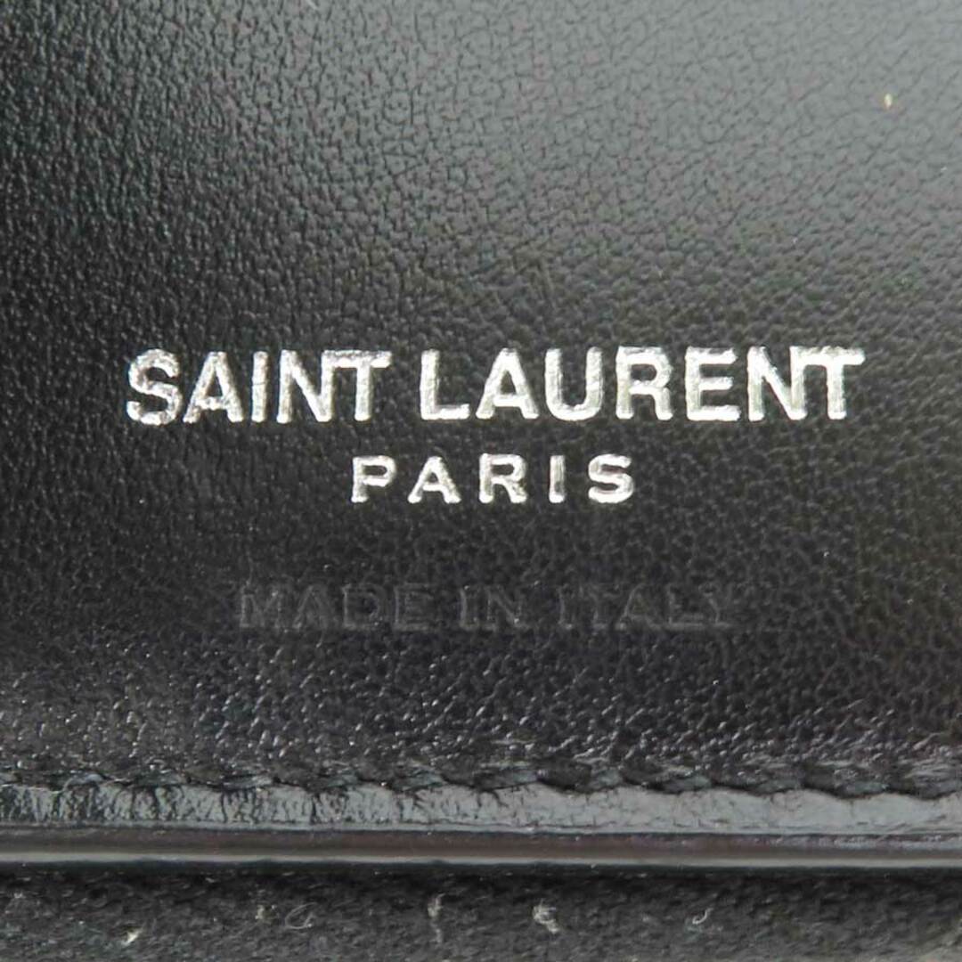 サンローラン SAINT LAURENT 二つ折り財布 型押しレザー ブラック ユニセックス 送料無料 r9784j