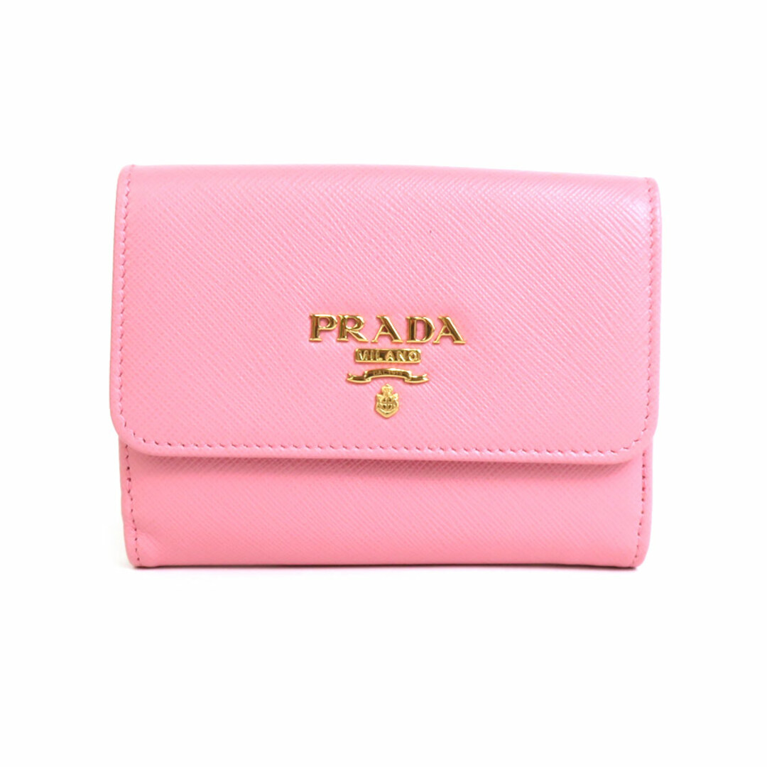 プラダ PRADA 二つ折り財布 レザー ピンク レディース 1MH523 送料無料 r9787f