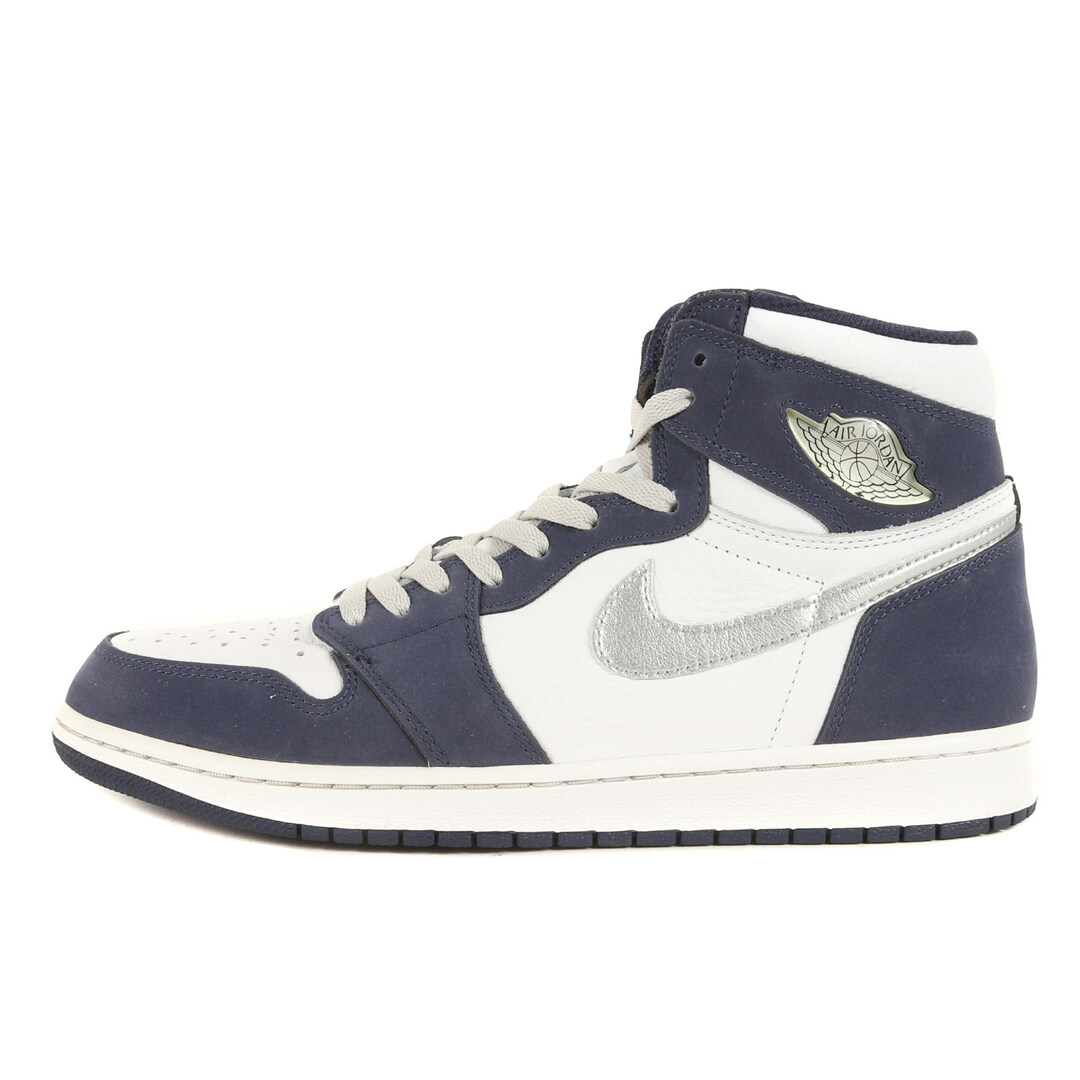 NIKE ナイキ サイズ:28.5cm AIR JORDAN 1 RETRO HIGH OG CO.JP (DC1788-100) 2020年 エアジョーダン1 レトロ ハイ ホワイト メタリックシルバー 白紺 US10.5 ハイカット スニーカー シューズ 靴 【メンズ】【美品】