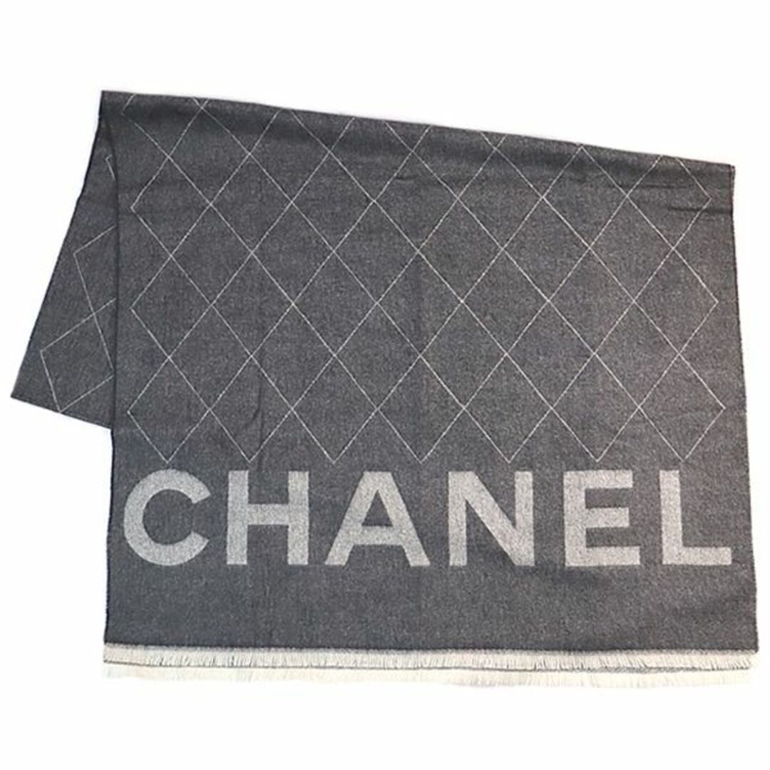 【広尾店】未使用 シャネル CHANEL カシミア大判ストール グレー系【13018】