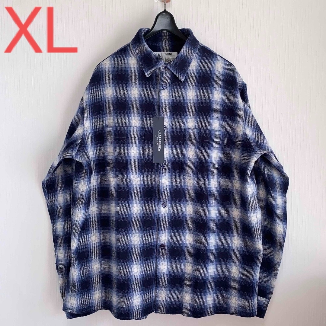 XL青【CHALLENGER】L/S CHECK SHRIT／新品未使用／送料込