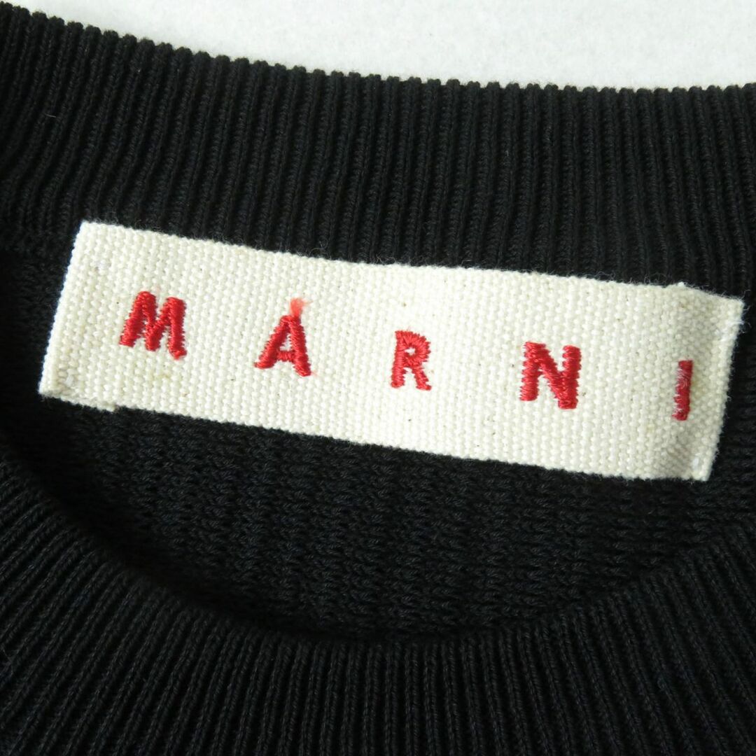 美品◇正規品 MARNI マルニ 変形型 コットン100% ノースリーブ デザインニットトップス ブラック 黒 レディース イタリア製 36 オシャレ♪