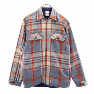 パタゴニア(patagonia)のパタゴニア リバーシブル チェック 中綿ジャケット XS オレンジ系×ネイビー patagonia アウトドア ロゴ メンズ 【中古】  【231017】(ダッフルコート)