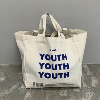 youth ロゴ トートバッグ キャンバス バッグ 大きい きなり 白 帆布(トートバッグ)