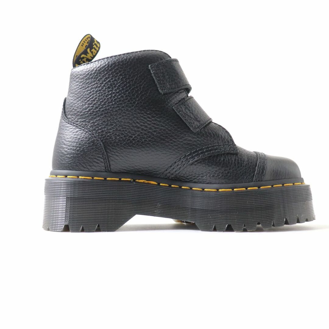 極美品★Dr.Martens ドクターマーチン DEVON FLWR フラワーモチーフ ベルトデザイン 厚底 レザーブーツ レディース ブラック 黒 UK5 4