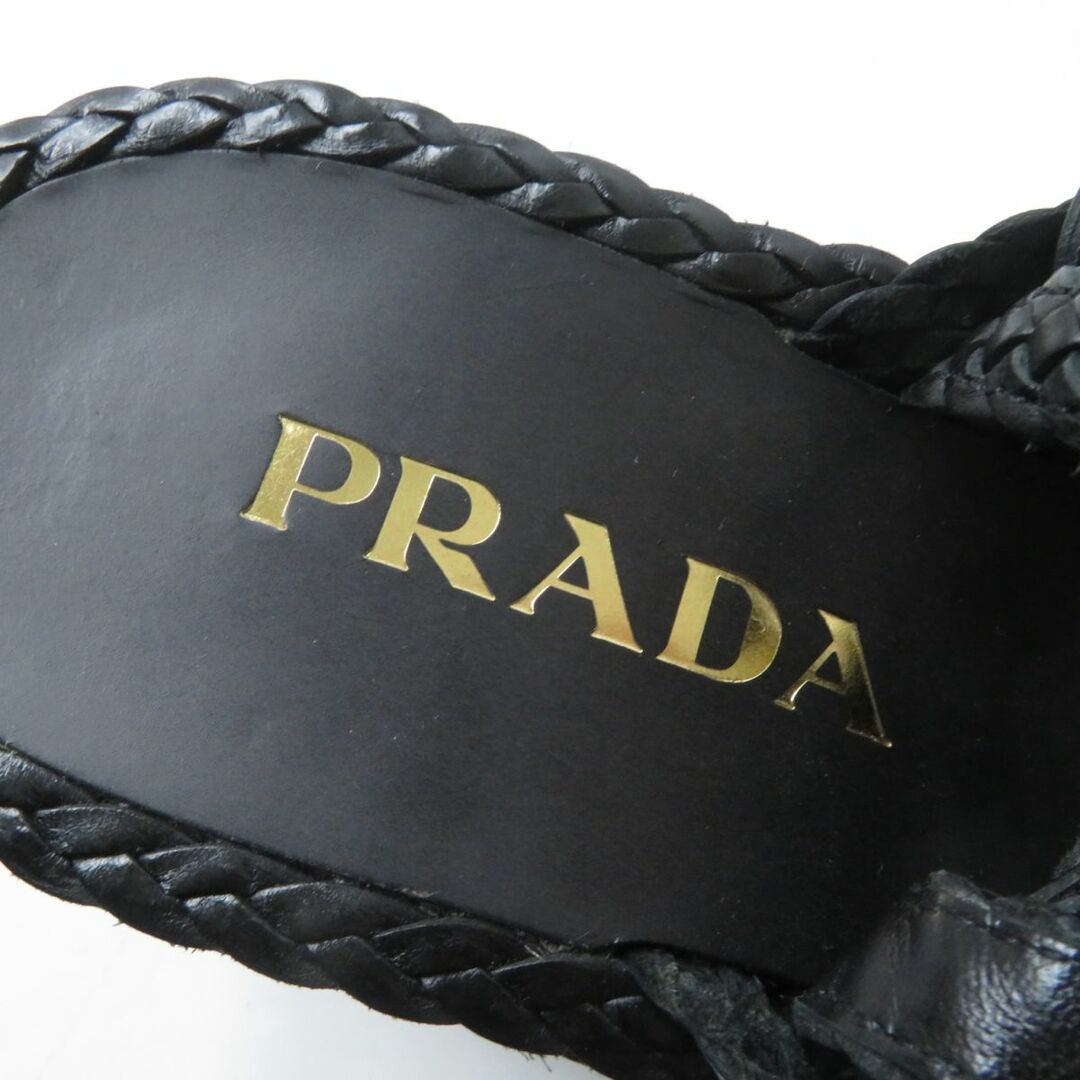 PRADA - 極美品☆PRADA プラダ 1X2737 編み込み 厚底 アンクル