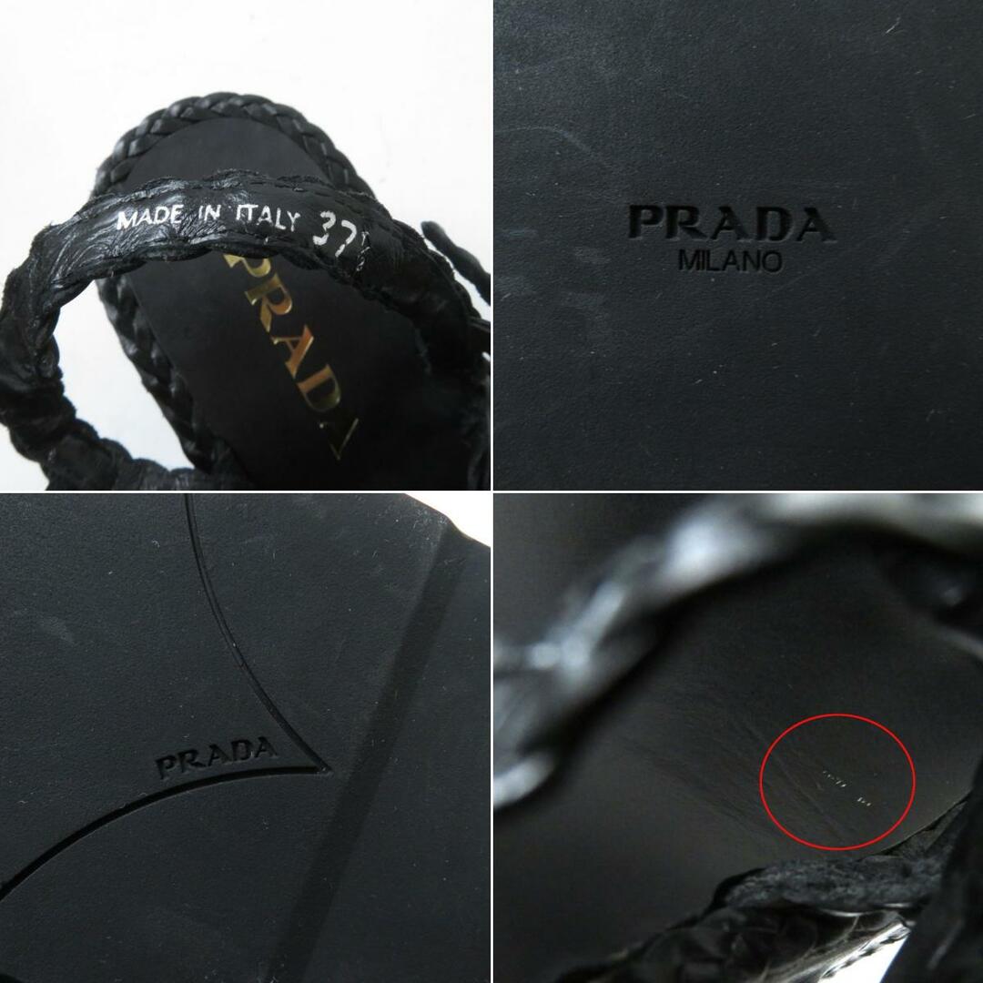 PRADA - 極美品☆PRADA プラダ 1X2737 編み込み 厚底 アンクル