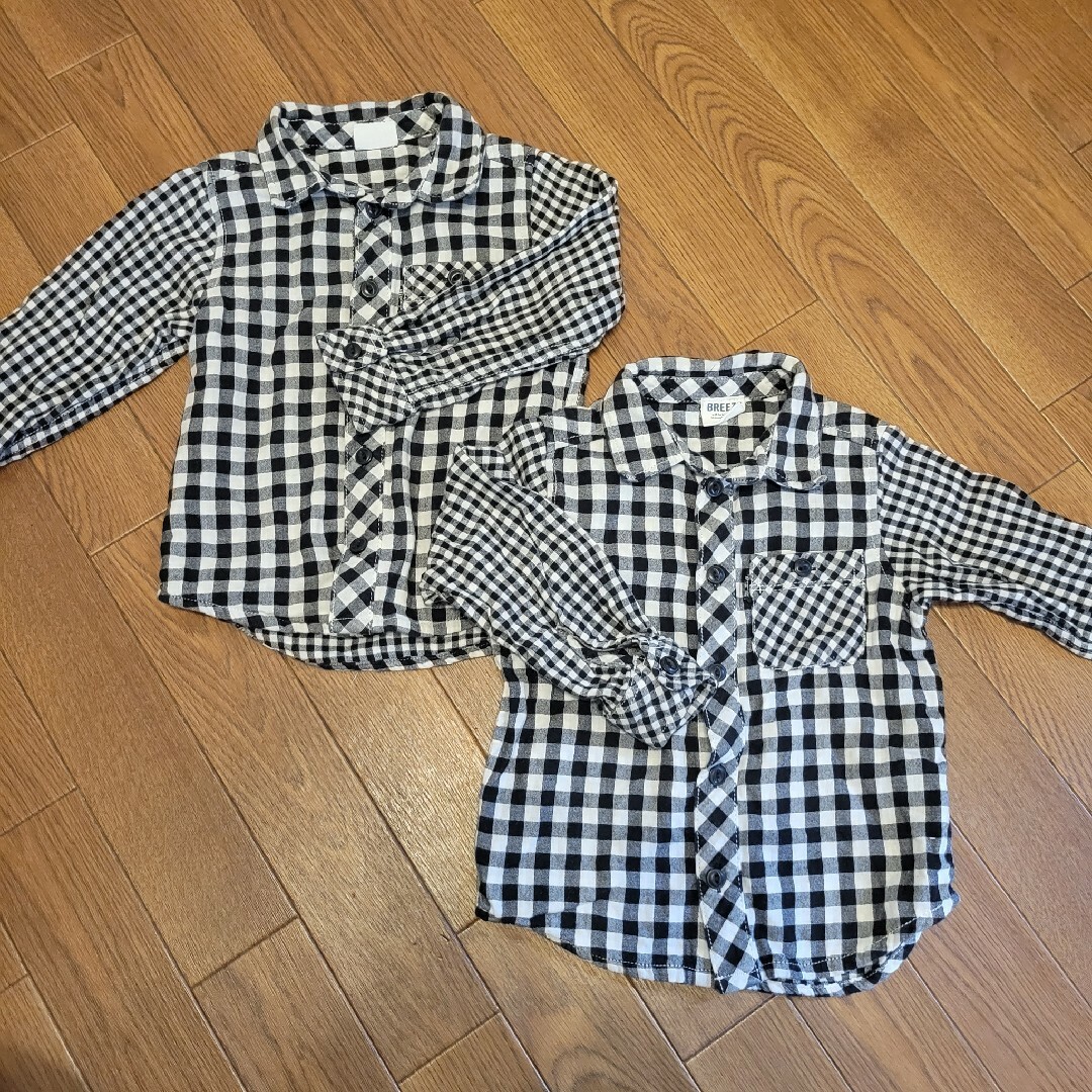 BREEZE(ブリーズ)のBREEZE ギンガムチェックシャツ２枚組（100cm） キッズ/ベビー/マタニティのキッズ服男の子用(90cm~)(ブラウス)の商品写真