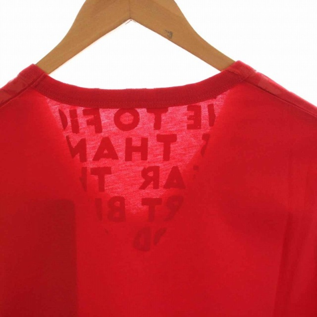 Maison Martin Margiela(マルタンマルジェラ)のMaison Margiela エイズ Tシャツ カットソー Vネック M 赤 メンズのトップス(Tシャツ/カットソー(半袖/袖なし))の商品写真