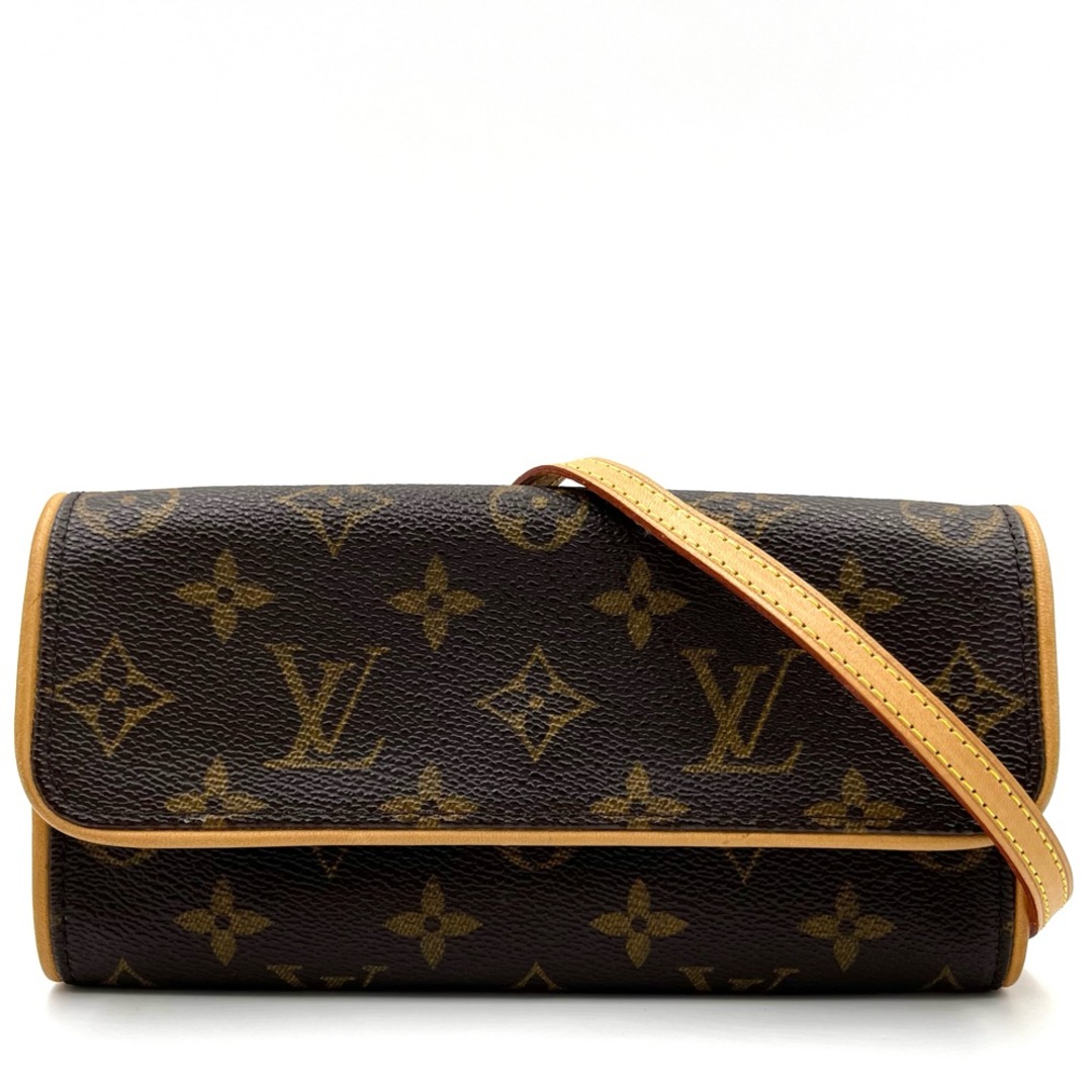 【限定価格】LOUIS VUITTON ルイヴィトン ショルダーバッグ ポシェットツインPM Pochett Twin モノグラム ブラウン 茶 鞄 かばん M51854    ゴールド金具 レディース【品】