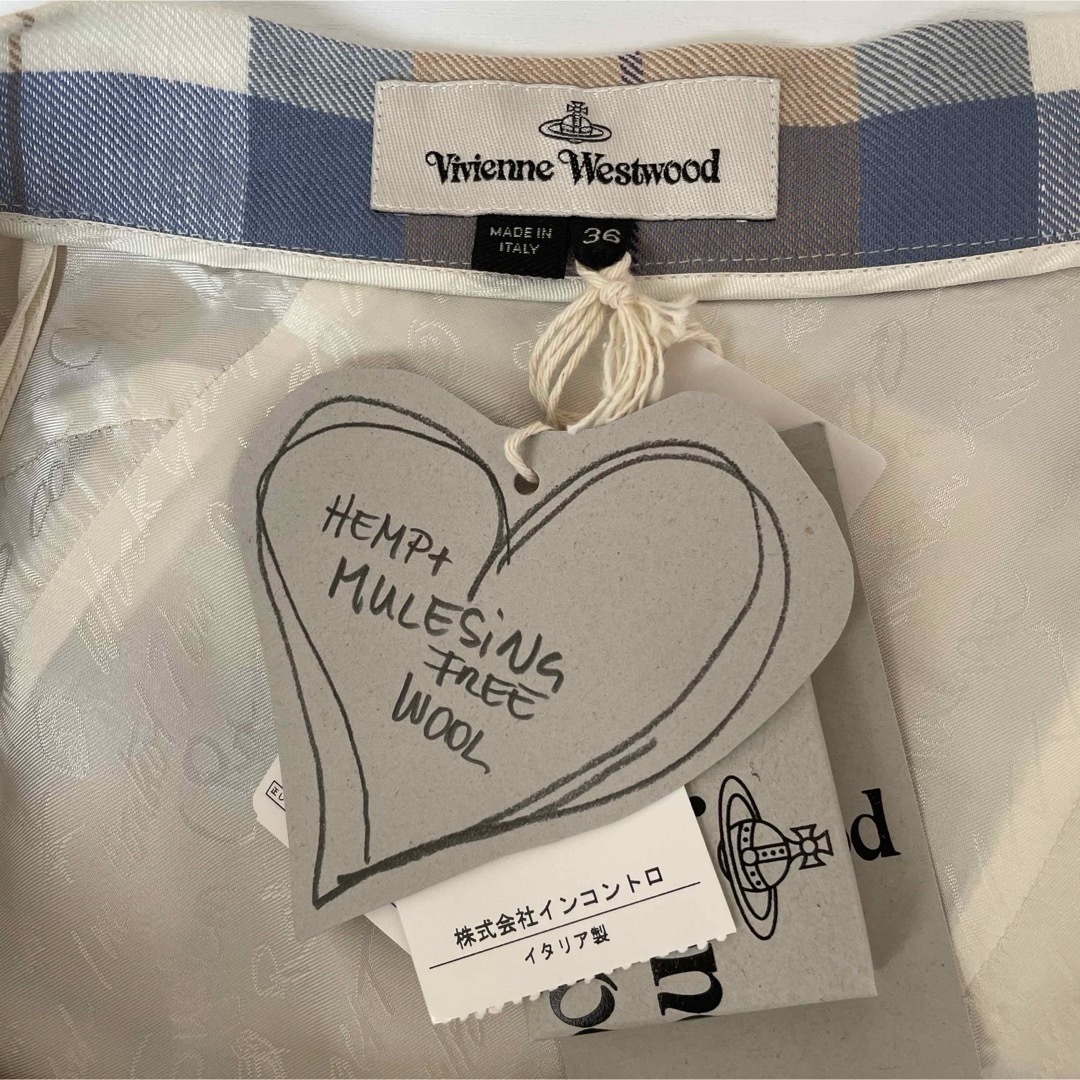 Vivienne Westwood(ヴィヴィアンウエストウッド)の値下げ新品未使用ヴィヴィアンウエストウッドチェック柄スカート レディースのスカート(ひざ丈スカート)の商品写真