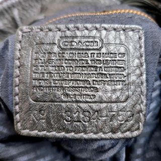 希少】COACH 巾着 ショルダーバッグ バケツ型 シボ革 チャーム付き 黒