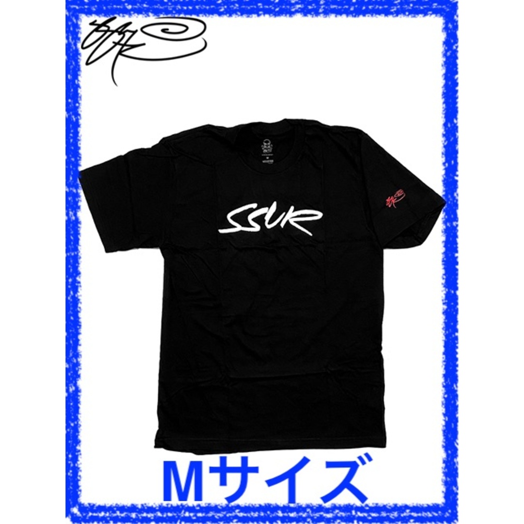 SSUR(サー)のメンズ レディース Tシャツ ブラック SSUR サー サー×フューチュラコラボロゴプリントTシャツ（男女兼用）M  ss865 メンズのトップス(Tシャツ/カットソー(半袖/袖なし))の商品写真