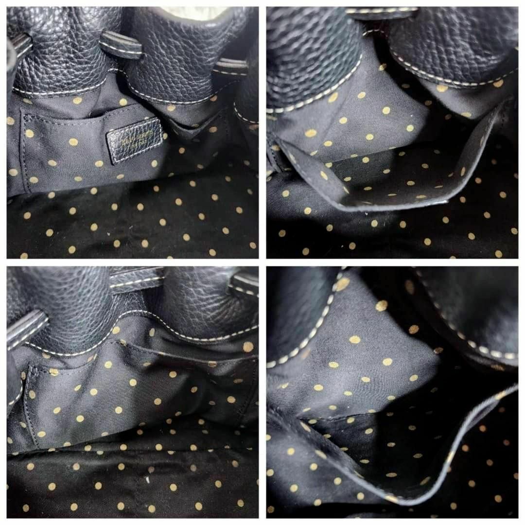 kate spade 2way ハンドバッグ レザー シボ革 黒 コンパクト