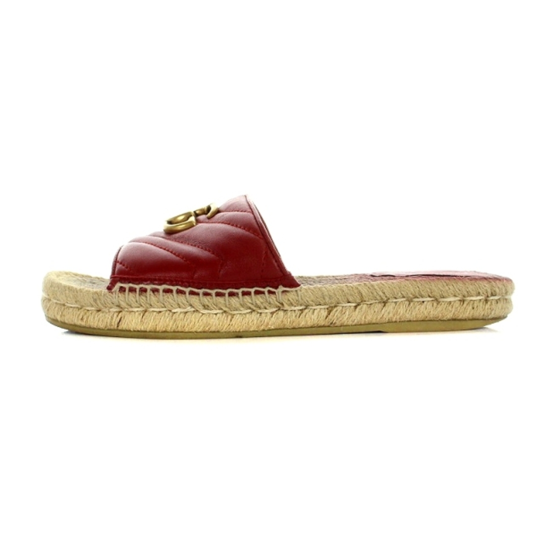 Gucci(グッチ)のグッチ GUCCI GGマーモント サンダル エスパドリーユ 24cm 赤 レディースの靴/シューズ(サンダル)の商品写真