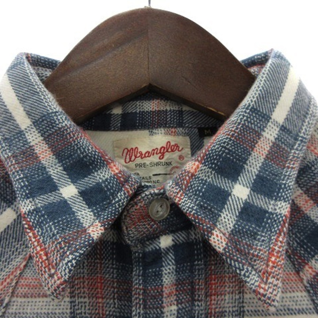 Wrangler(ラングラー)のラングラー シャツ 長袖 ウエスタン チェック ワンポイントロゴ 青 M メンズのトップス(シャツ)の商品写真
