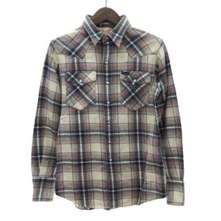 ラングラー(Wrangler)のラングラー シャツ 長袖 ウエスタン チェック ワンポイントロゴ 青 M(シャツ)