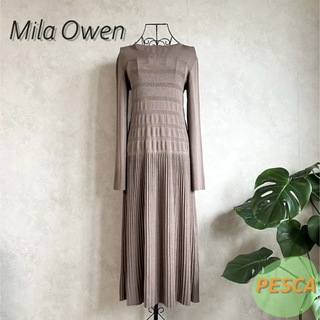 Mila Owen - Mila Owen バックVネックリブニットワンピース 新品タグ