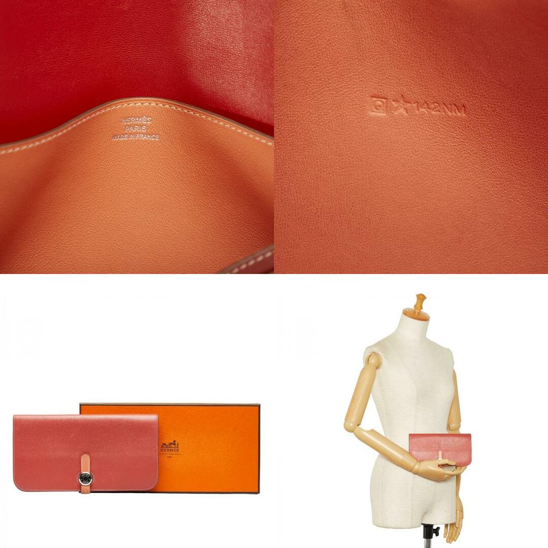 エルメス ドゴンロング バイカラー シルバー金具 長財布 ヴォースイフト レディース HERMES 【1-0119898】