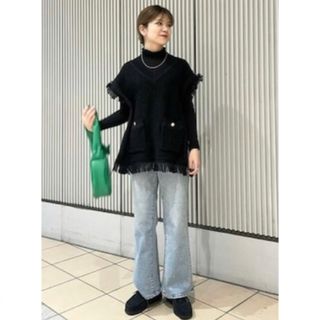 ビーミング ライフストア バイ ビームス(B:MING LIFE STORE by BEAMS)のベスト B:MING by BEAMS / ツイード ニットフリンジ ベスト (ベスト/ジレ)