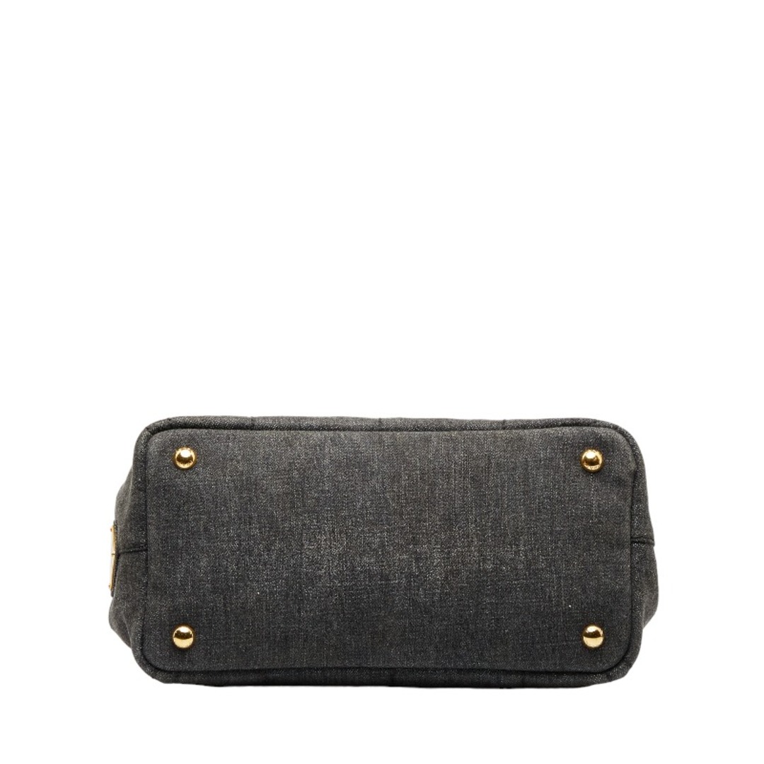 プラダ カナパ ミニ デニム ゴールド金具 ハンドバッグ ショルダーバッグ 2WAY B2439G キャンバス レディース PRADA 【222-21564】 プラダ カナパ ミニ デニム