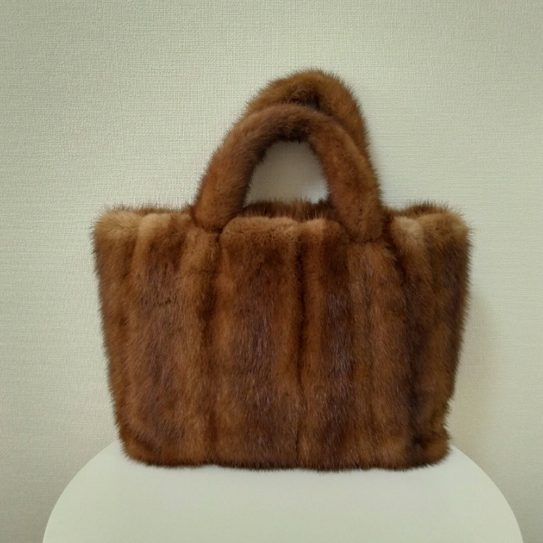 トートバッグ【Fur B Mieko】ミンクトートバッグブラウン