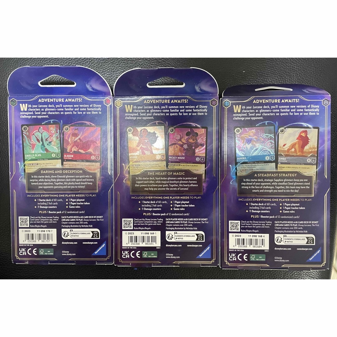Disney - Lorcana ロルカナ スターターデッキ 3種セット 新品未開封④