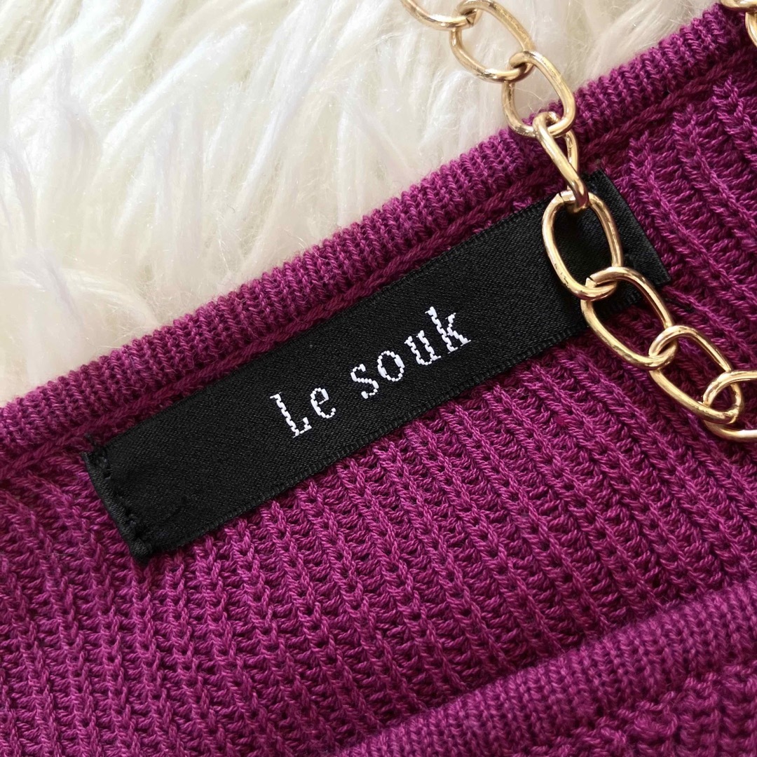 Le souk(ルスーク)の◆Le soukルスーク◆綿混◆ドルマンタイプニット◆ゆったり◆赤紫◆フューシャ レディースのトップス(ニット/セーター)の商品写真