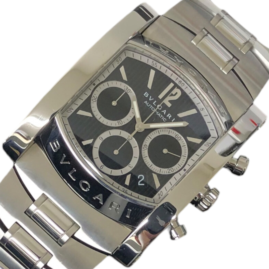 ブルガリ BVLGARI アショーマ　クロノフラフ AA48SCH ブラック ステンレススチール SS メンズ 腕時計