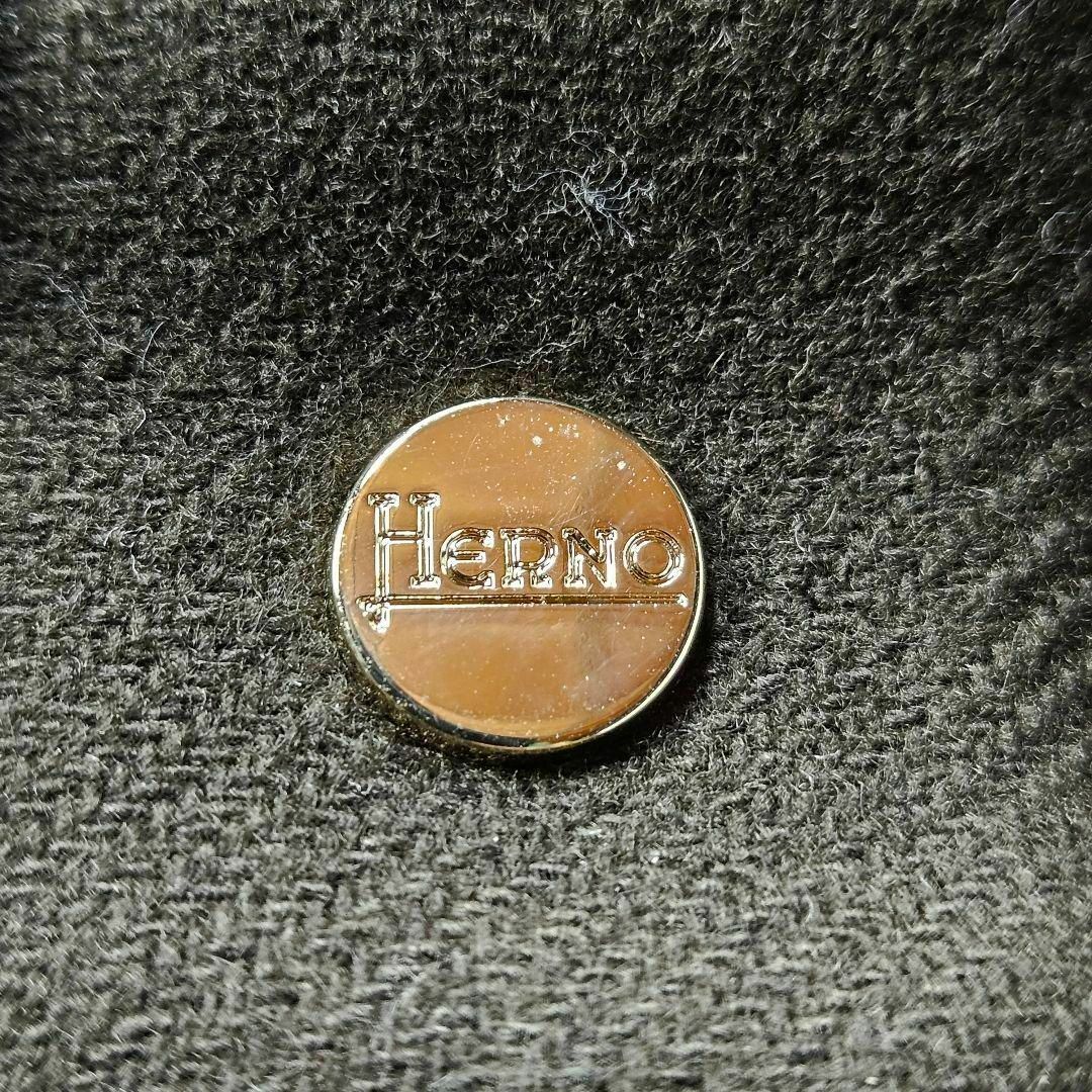 HERNO(ヘルノ)の【美品】ヘルノ　ダウンコート　異素材切り替え　40　ウール　ブラウン　フード レディースのジャケット/アウター(ロングコート)の商品写真