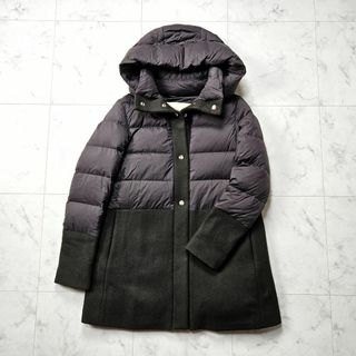 極美品✨HERNO ダウンコート ウール　切り替え 4way ネイビー M