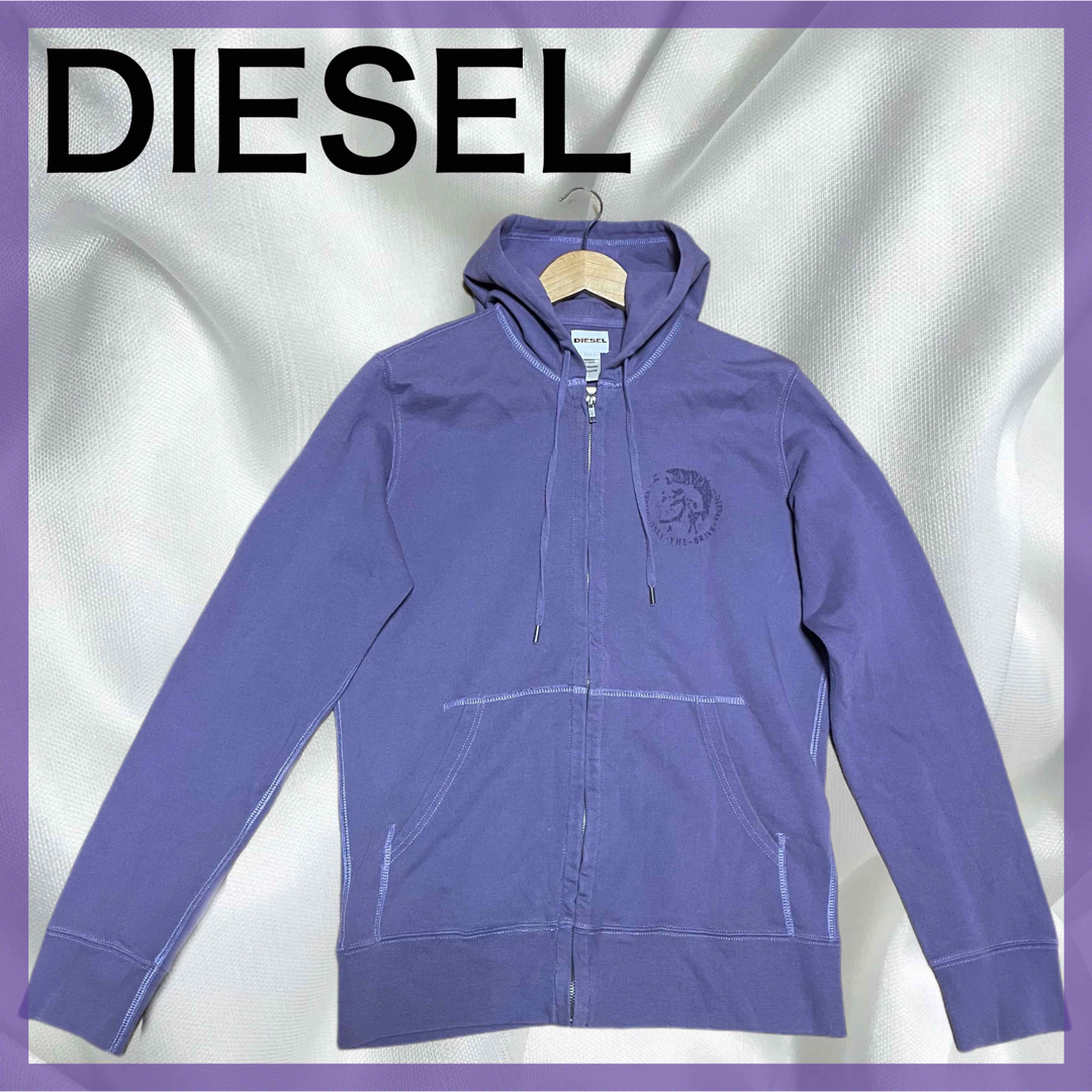 DIESEL(ディーゼル)の美品✨ DIESEL ｜ ディーゼル　コットンパーカー　Lサイズ　紫 レディースのトップス(パーカー)の商品写真