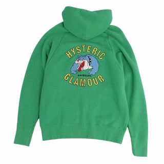 ヒステリックグラマー(HYSTERIC GLAMOUR)のヒステリックグラマー HYSTERIC GLAMOUR スウェット パーカー ジップアップ BB WALDO 刺繍 ブルドック ロゴ トップス メンズ レディース フリー グリーン(パーカー)