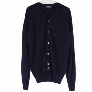 ジョンスメドレー(JOHN SMEDLEY)の美品 ジョンスメドレー JOHN SMEDLEY ニット カーディガン ロングスリーブ 無地 ウール トップス メンズ M ネイビー(カーディガン)