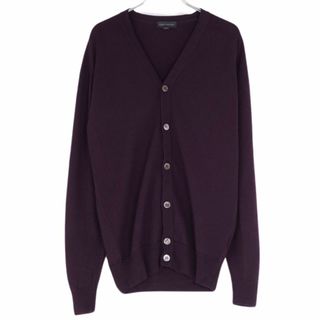 ジョンスメドレー(JOHN SMEDLEY)のジョンスメドレー JOHN SMEDLEY ニット カーディガン ロングスリーブ 無地 ウール トップス メンズ S ボルドー(カーディガン)