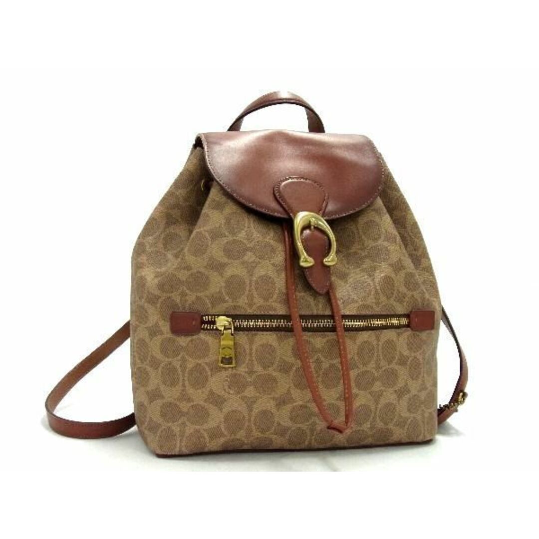 □新品同様□ COACH コーチ 68563 シグネチャー PVC×レザー リュック