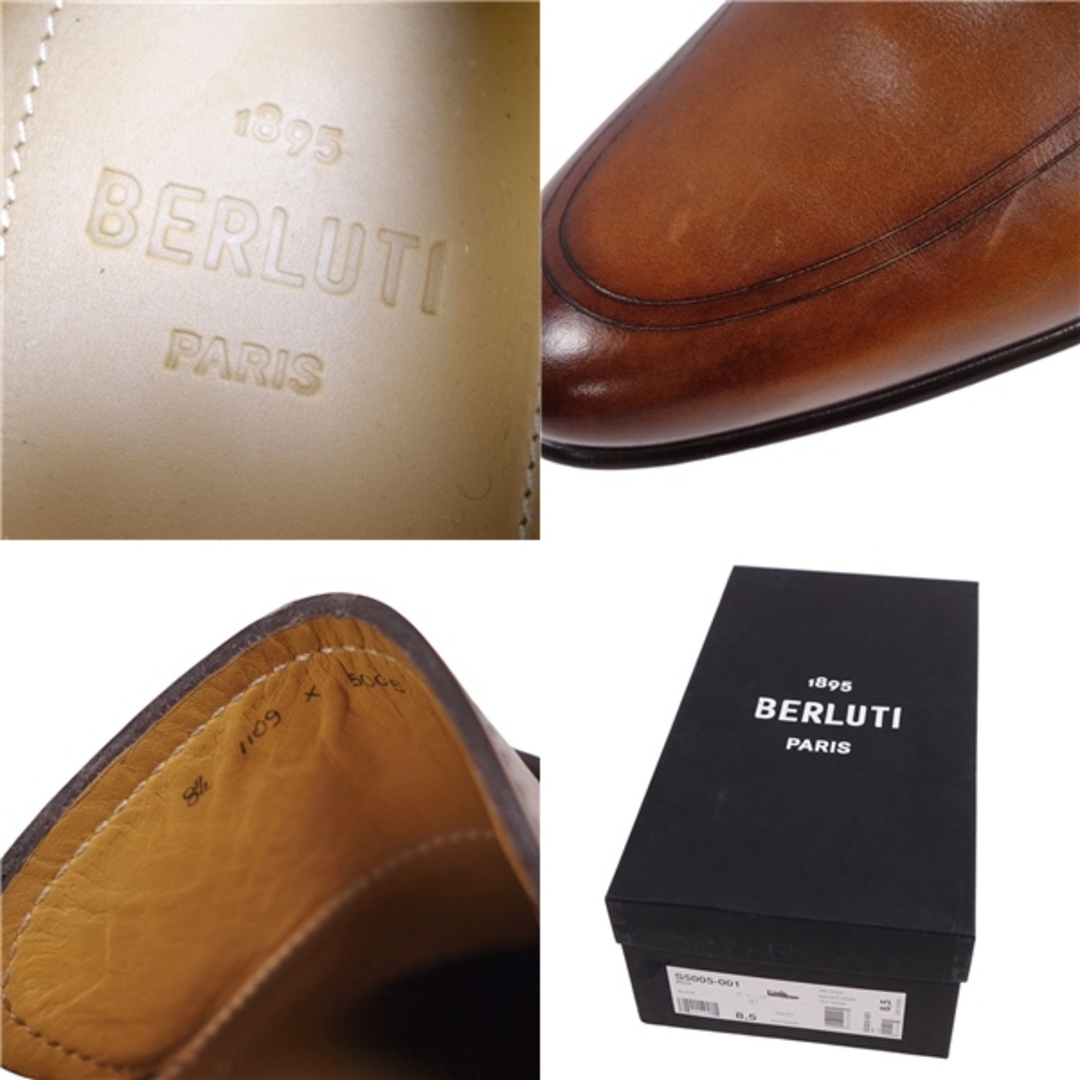 Berluti(ベルルッティ)の未使用 ベルルッティ Berluti レザーシューズ ローファー BRULE ブリュレ カーフレザー 革靴 メンズ イタリア製 8 1/2(27cm相当) ブラウン メンズの靴/シューズ(ドレス/ビジネス)の商品写真