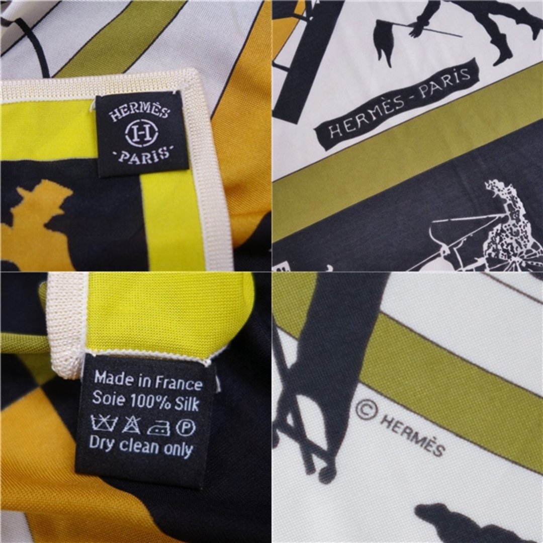 Hermes(エルメス)のエルメス HERMES スカーフ カレ90 JEUX DOMBRES(影絵遊び) シルク ジャージー レディース フランス製 シルク100％ マルチカラー レディースのファッション小物(バンダナ/スカーフ)の商品写真