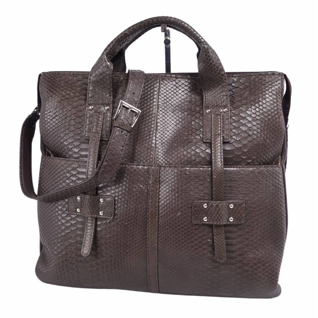 美品 パイソンレザー PYTHON バッグ 2way ハンドバッグ ショルダー