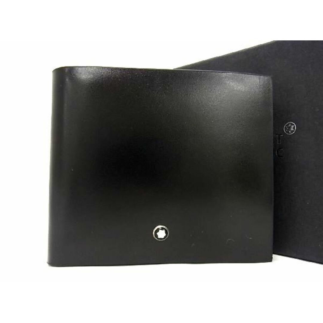 ■新品■未使用■ MONTBLANC モンブラン レザー 二つ折り 財布 ウォレット 札入れ カード入れ メンズ ブラック系 AR4098