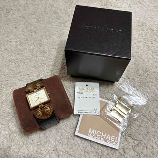 マイケルコース(Michael Kors)の【電池交換済】マイケルコース　腕時計　レザーベルト(腕時計)