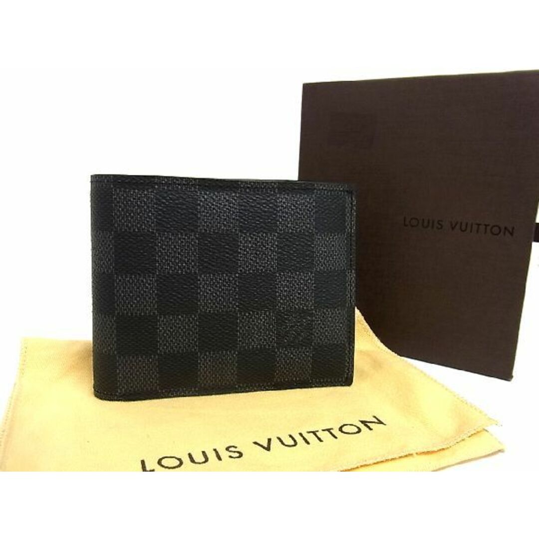 LOUIS VUITTON(ルイヴィトン)の■新品同様■ LOUIS VUITTON ルイヴィトン ダミエグラフィット アメリゴ 二つ折り 財布 ウォレット メンズ ブラック系 AP9050  メンズのファッション小物(長財布)の商品写真