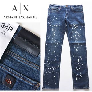 アルマーニエクスチェンジ(ARMANI EXCHANGE)の《アルマーニ エクスチェンジ》新品 ペイント加工 デニムパンツ 34(W90)(デニム/ジーンズ)